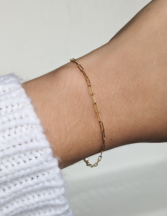 Bracelet femmes, paperclip, gold filled 14k, Apparat Atelier