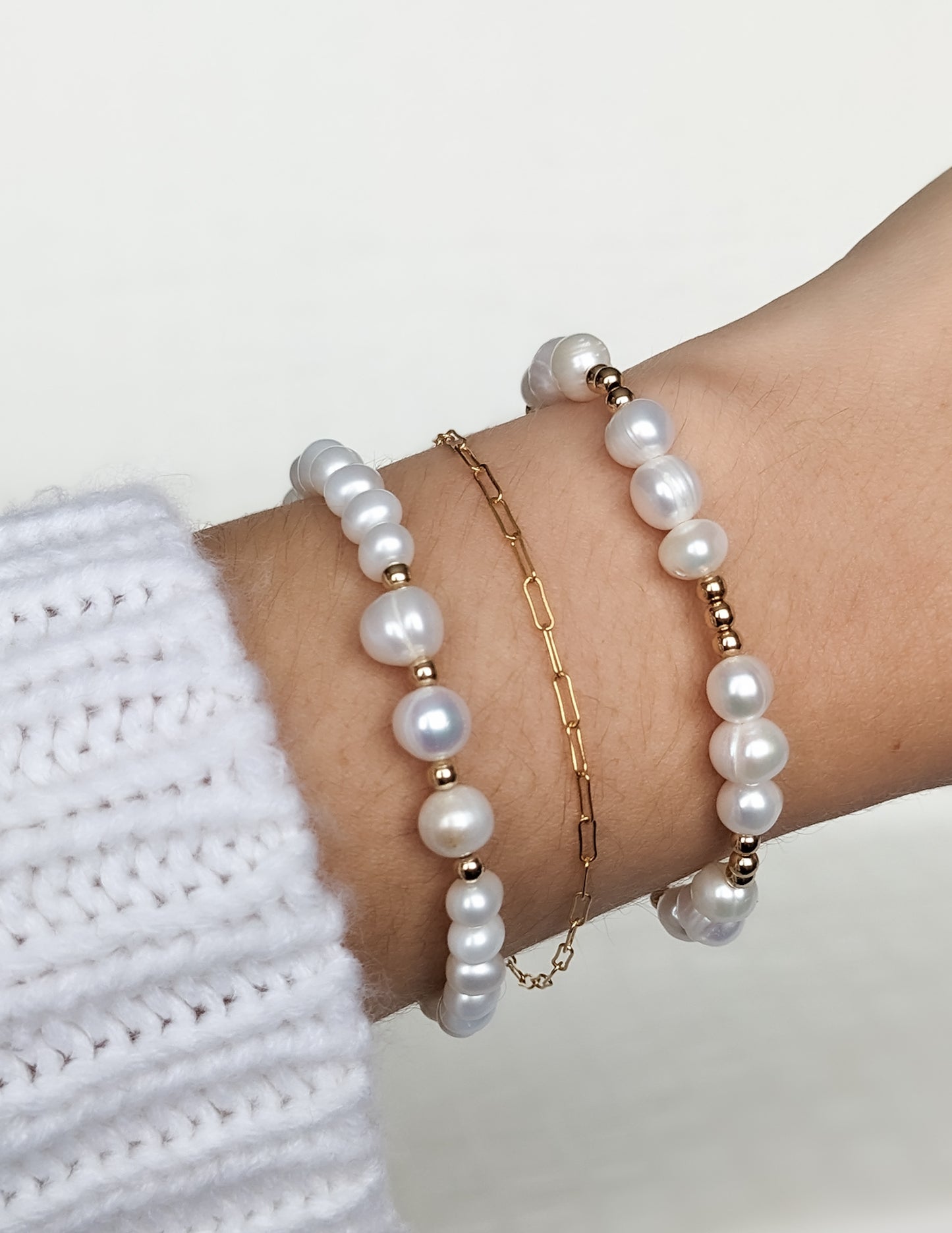 Bracelet pour femmes, perles d'eau douce, gold filled 14k, Apparat Atelier