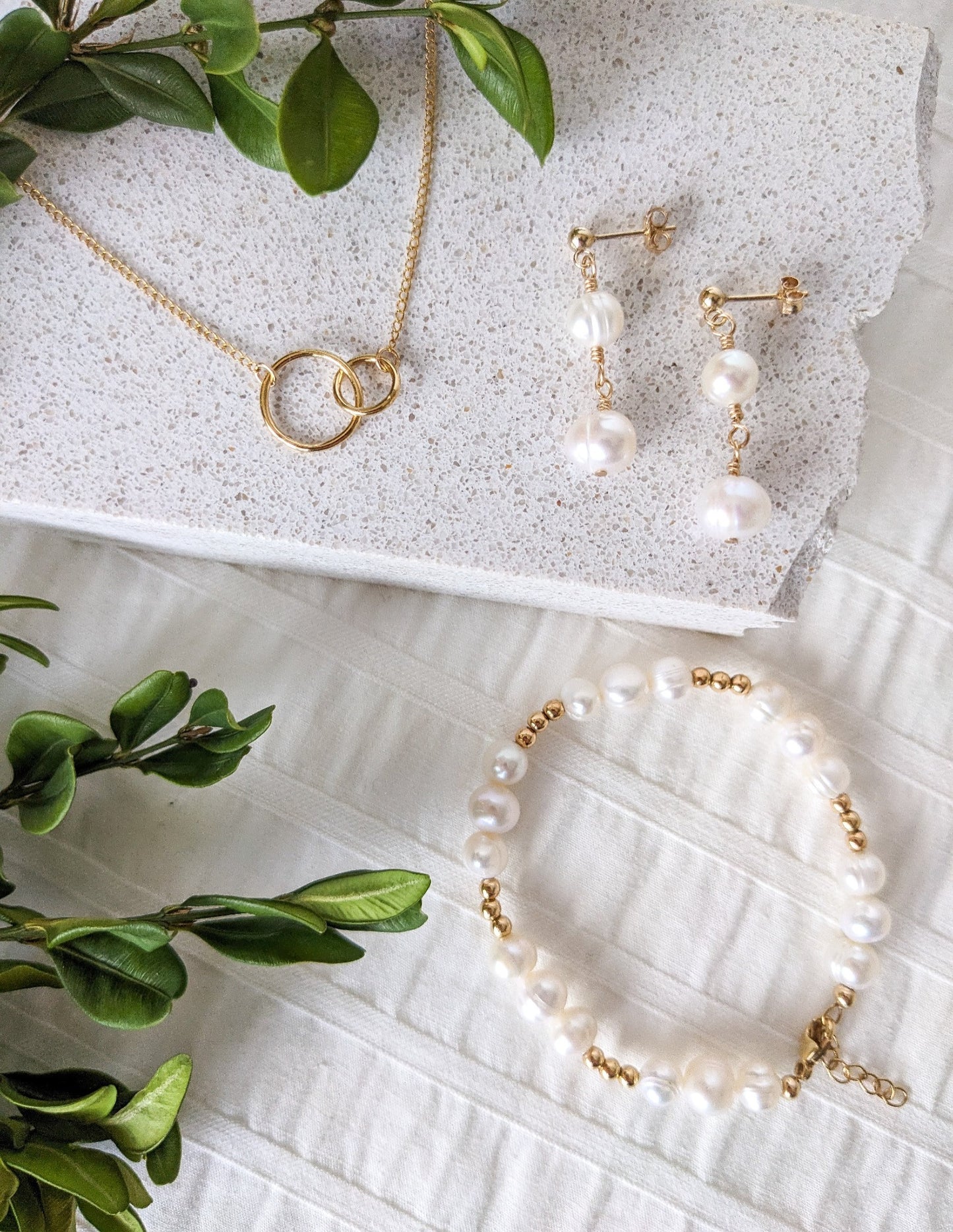 Boucle d'oreilles gold filled 14k, perles d'eau douce baroque, femmes, apparat atelier