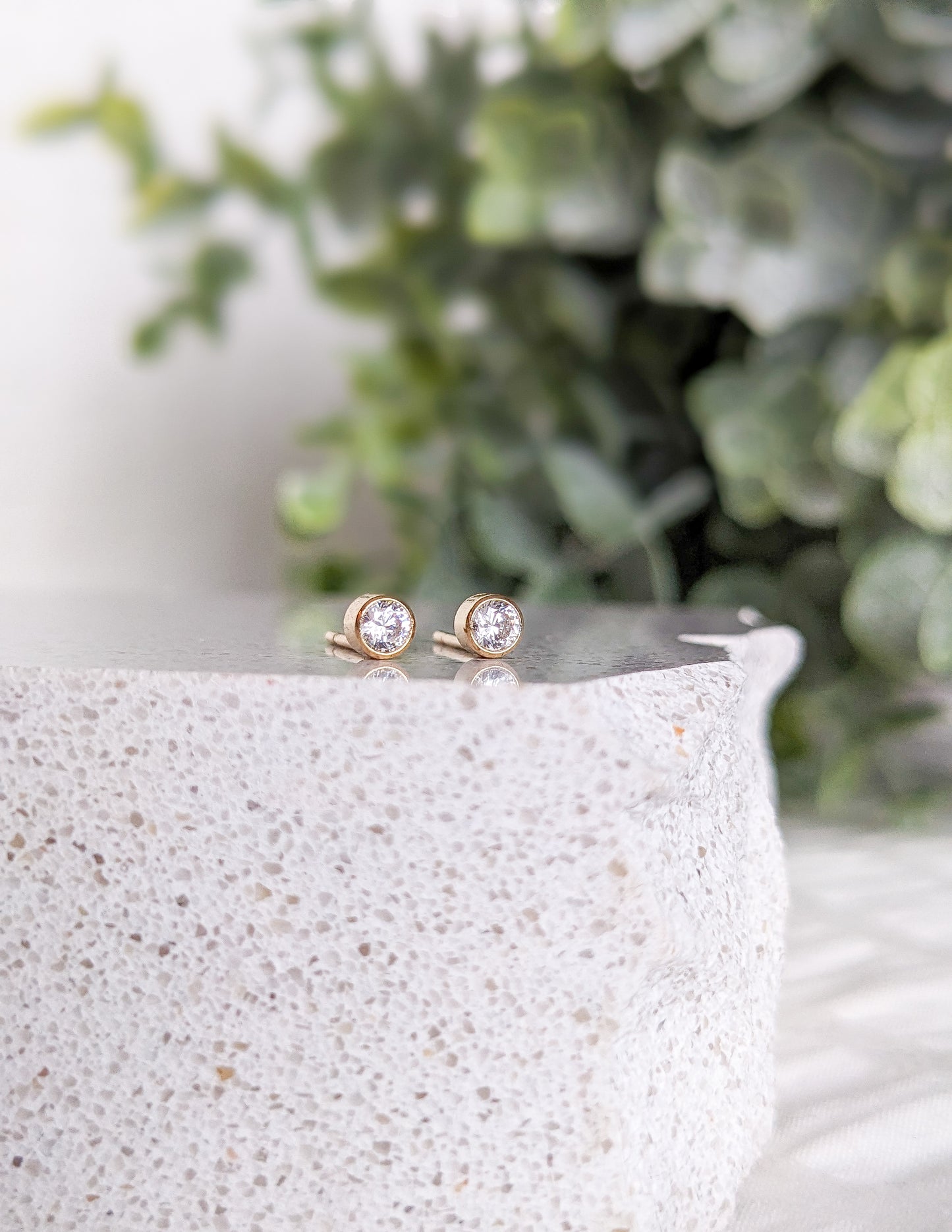 Boucles d'oreilles, zircon, gold filled 14k, femmes, apparat atelier