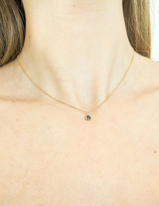 Collier zircon noir, gold filled 14k, femmes, Apparat Atelier