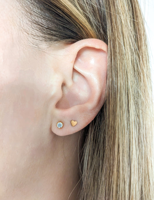 Boucles d'oreilles, zircon, gold filled 14k, femmes, apparat atelier