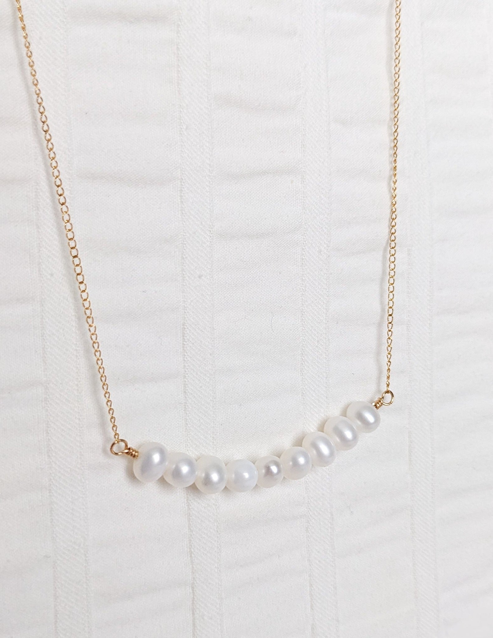 Collier pour femmes, gold filled 14k, perles d'eau douce