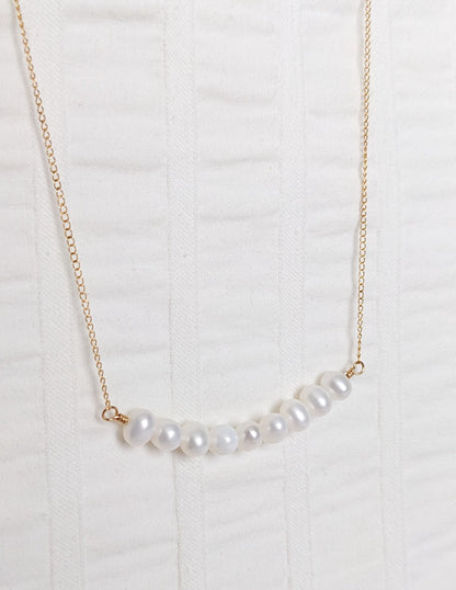 Collier pour femmes, gold filled 14k, perles d'eau douce